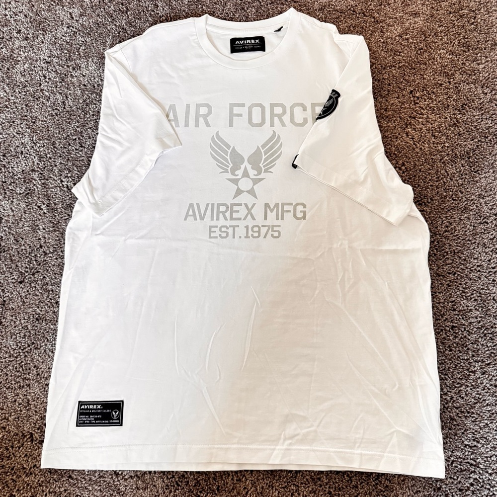 Avirex White Short Sleeve Tee Classic Cotton